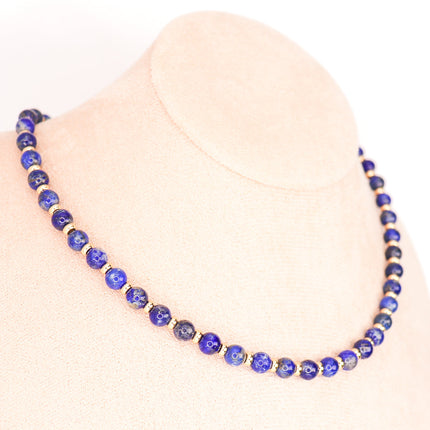 CIRCE | Lapis lazuli and 18 and 24 carat gold plated necklace-0