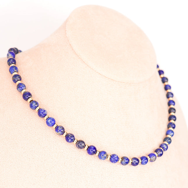 CIRCE | Lapis lazuli and 18 and 24 carat gold plated necklace-0