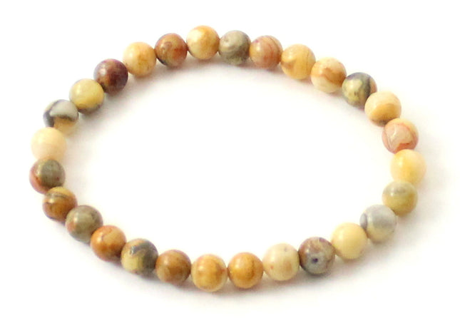 Stretch Bracelet With Multicolor Crazy Agate Gemstones-0