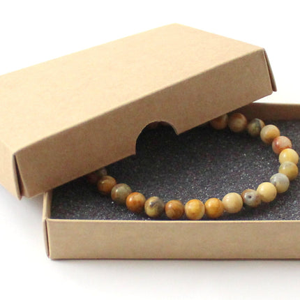 Stretch Bracelet With Multicolor Crazy Agate Gemstones-1