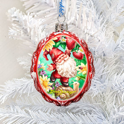 Sweet Summer Gnome Dwarf Mercury Glass Ornament by D. Gelsinger - Christmas Decor - 778106-DG-1