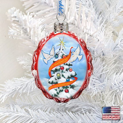 Dove Tree of Piece Mercury Glass Ornament by G. DeBrekht - Christmas Decor - 777316-1