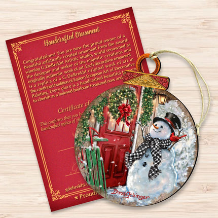 Winter Arrival Snowman Wooden Ornaments by Gelsinger - Christmas Santa Snowman Decor - 8121127DG-3