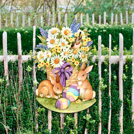 Spring Bunny Easter Door Decor by Susan Winget - Easter Spring Decor - 8471301H-SW-1