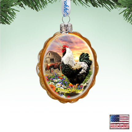 Sunrise on the Farm Mercury Glass Ornament by D. Gelsinger - Christmas Decor - 778114-DG-1