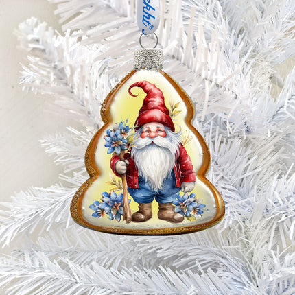 Christmas Gnome Mercury Glass Ornaments by G. Debrekht - Christmas Santa Snowman Decor - 776016-0