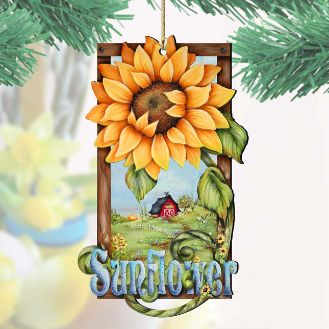 Sunflower Farms Wooden Ornaments by Jamie Mills-Price - Easter Spring Decor - 8457701-0