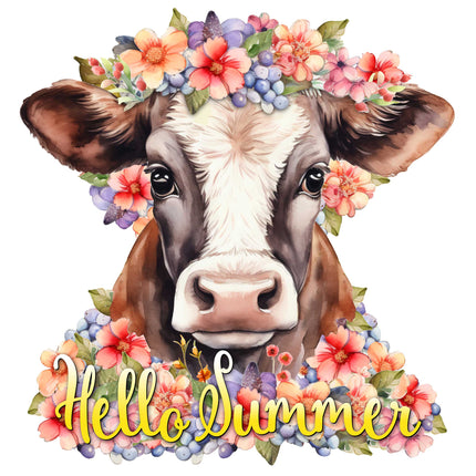 Front door welcome sign Hello Summer Front porch Summer wreath Main entrance banner Flowers Welcome sign - Wooden front porch decor - 933111H-4