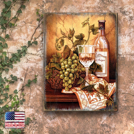 Avel Vine and Grapes Wooden Wall Art by Nature Wonders - Nature Wildlife Decor  - 95349B-1