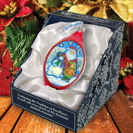 Snowy Friends Drop Glass Ornament by G. DeBrekht - Christmas Decor - 757-035-3