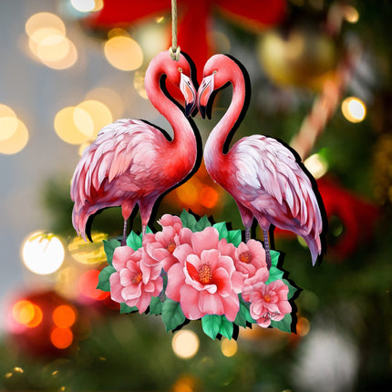 Flamingos Love Wooden Ornaments by G. DeBrekht Love Kids Family Decor - 8611039-1