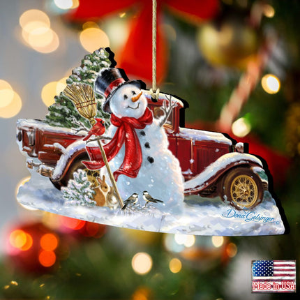 Frosty Forest Friends Wooden Ornaments by Gelsinger - Christmas Santa Snowman Decor - 8161024-1624-2