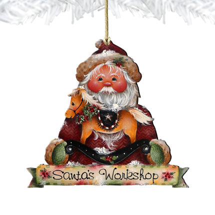 Santa's Workshop Wooden Ornaments by Jamie Mills-Price Christmas Santa Snowman Decor - 8611068-2-MP-3