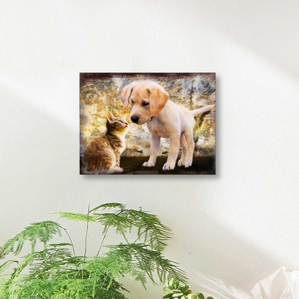 Allene Dog & Cat Art Wooden Wall Art by Nature Wonders - Pets Dog and Cats Decor - 95340B-3