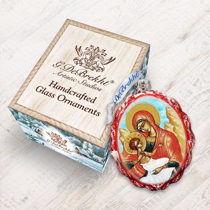 Virgin Mary with Jesus Mercury Glass Ornament by G. DeBrekht - Nativity Holiday Decor - 772013-2