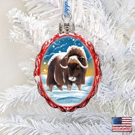 Buffalo Mercury Glass Ornament by G. DeBrekht - Wildlife Holiday Decor - 771054-1