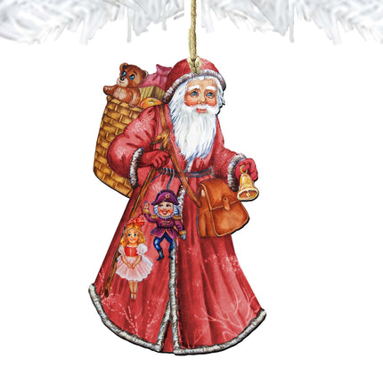 Saint Nick Christmas Wooden Ornaments by G. DeBrekht - Christmas Santa Snowman Decor - 8124120-4