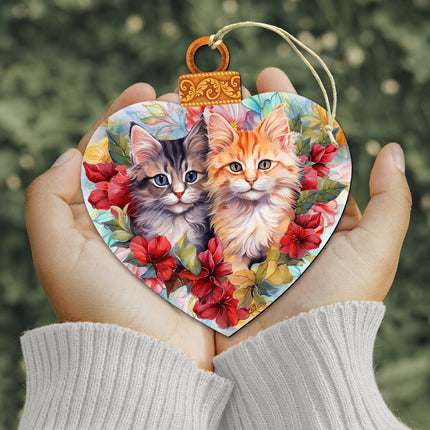 Cute Kittens Wooden Ornaments by G. Debrekht Pets Decor - 8611091-2