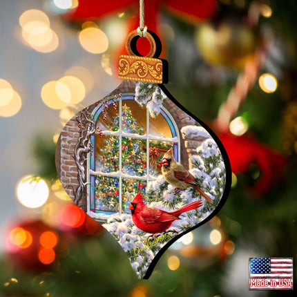 Winter House Cardinals Wooden Ornaments by Gelsinger - Christmas Decor - 8031110-1318-2
