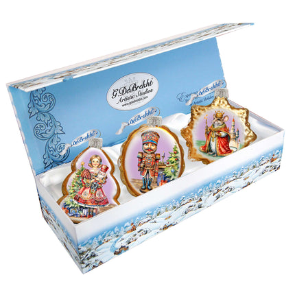 Nutcracker Mercury Glass Ornaments Set of 3 by G. Debrekht - Christmas Decor - 770149S3-4