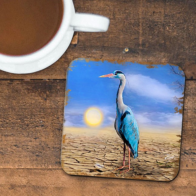 Bird on the Beach Coastal Wooden Cork Coasters Gift Set of 4 by Nature Wonders - Coastal Sea-Life Decor - 95358C-S4-0