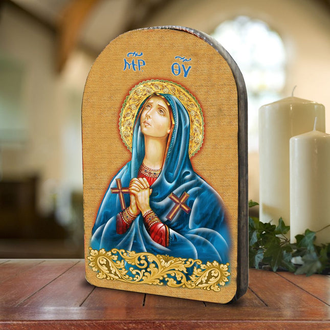 Maria Magdalena Wooden Gold Plated Religious Christian Sacred Icon - Inspirational Icon Decor - 86014-0
