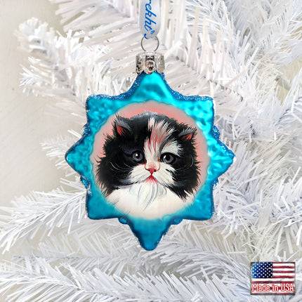 Calico Girl Mercury Glass Ornament by G. DeBrekht - Pets Dog and Cats Decor - 774020-1
