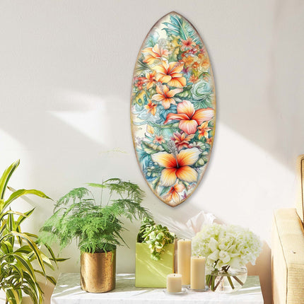Bloom Harmony Surfboard Coastal Wall Art by G. DeBrekht - Coastal Holiday Decor - 8490132HS-1