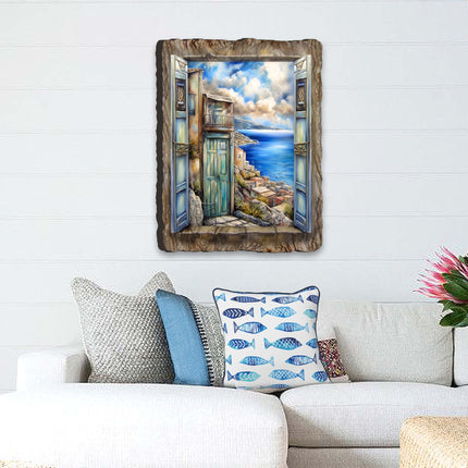 Coastal View Landscape Window Wall Art by G. DeBrekht Coastal Decor - 8492108W-2
