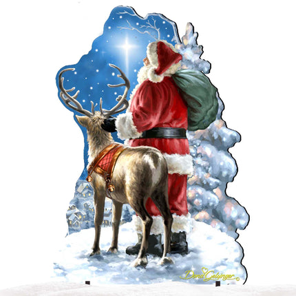 Starry Night Santa Christmas Outdoor Decor by D. Gelsinger - Christmas Santa Snowman Decor - 8461020F-1713-4