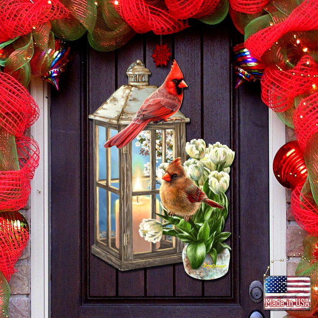 Lantern Cardinals Holiday Door Decor by D. Gelsinger - Christmas Decor - 8461057H-DG-0