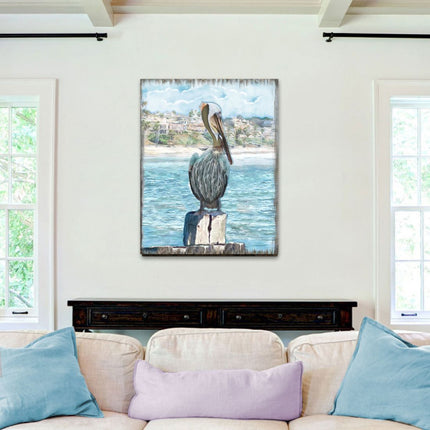 Ocean Serenity Pelicans Wooden Coastal Wall Art by Nature Wonders - Coastal Sea-Life Decor - 95252-3B-0