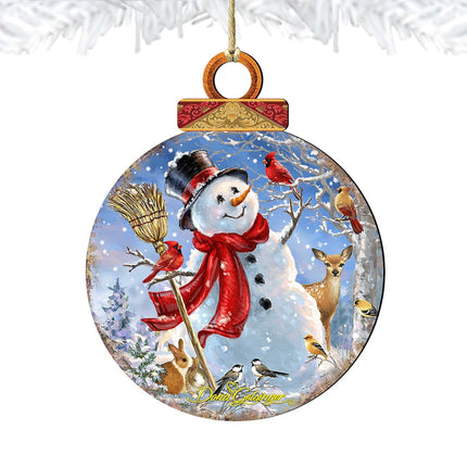Frosty Forest Friends Wooden Ornaments by Gelsinger - Christmas Santa Snowman Decor - 8021023-1624-4