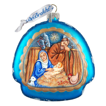 Manger Nativity Glass Ornament by G. DeBrekht - Nativity Holiday Décor - 756-013-2