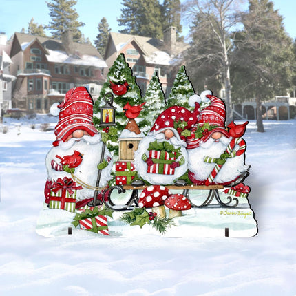 Christmas Gnome Holiday Door Decoration by Susan Winget - Christmas Decor - 8471109H-SW-1