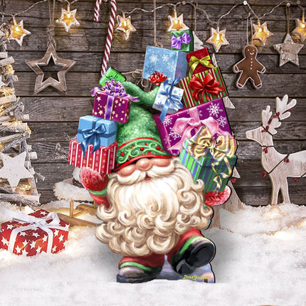 Gift Giver Gnome Dwarf Holiday Outdoor Decor by D. Gelsinger - Christmas Decor - 8461054F-DG-1