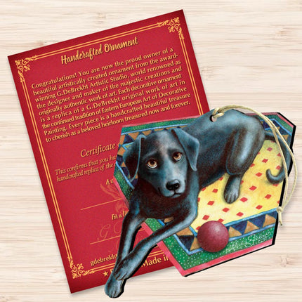 Ready When You Are Black Dog Wooden Ornaments by Laura Seeley - Pets Dog and Cats Decor - 8511017-LS-3