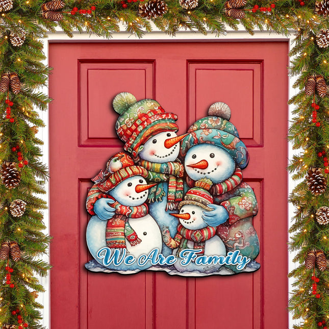 Snowman's Family Holiday Door Decor  by G. Debrekht - Christmas Decor - 8611057H-0