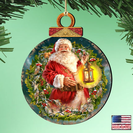 Enchanted Christmas Wreath Wooden Ornaments by Gelsinger - Christmas Santa Snowman Decor - 8021051-1003-1