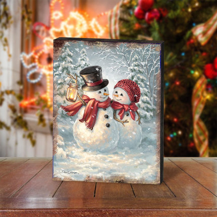 Snow Much in Love Art Wooden Wall Art by D. Gelsinger - Christmas Santa Snowman Decor - 95603B-1708-3