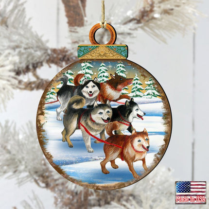 Husky Ball Wooden Ornaments by G. DeBrekht - Christmas Decor - 8025378-1