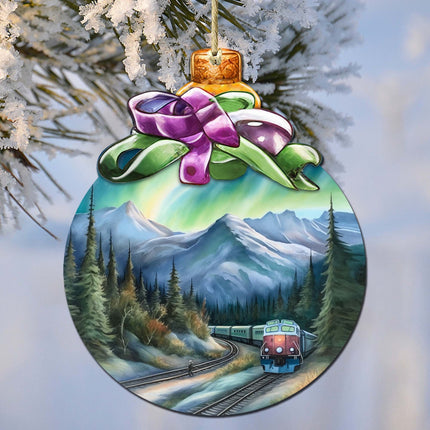 Mountain Glow Express Wooden Ornaments by G.Debrekht - Wildlife Holiday Decor - 870016-0