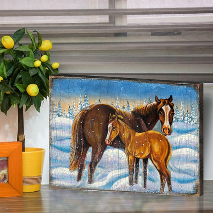 Horses Art Wooden Wall Art by Nature Wonders - Nature Wildlife Decor  - 95218B-3