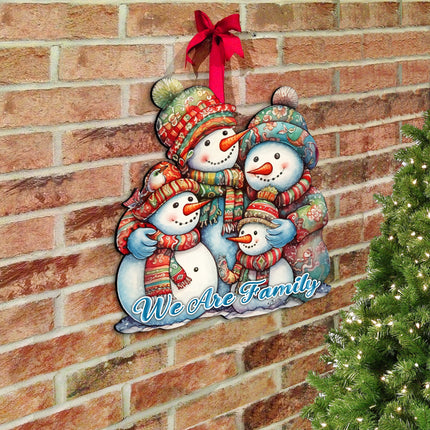 Snowman's Family Holiday Door Decor  by G. Debrekht - Christmas Decor - 8611057H-3