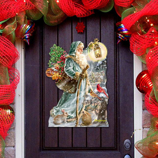 Saint Nicholas Christmas Door Decor by D. Gelsinger - Christmas Santa Snowman Decor - 8461067H-DG-0