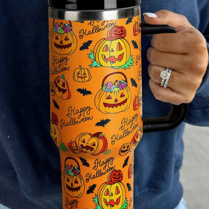 Large Thermal Insulated Water Cup (1200ml) with Straw – Stylish Patterns-2