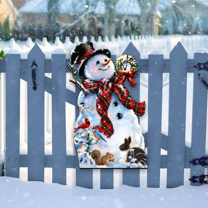 An Old Fashioned Christmas Door Decor by D. Gelsinger - Christmas Santa Snowman Decor - 8461024H-1563-3