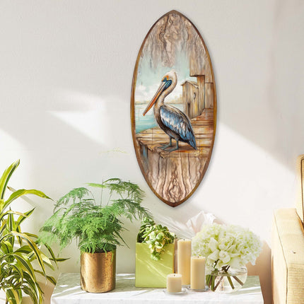 Pelican Surfboard Coastal Wall Art by G. DeBrekht - Coastal Holiday Decor - 8490128HS-4