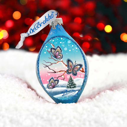 Butterfly Drop Glass Ornament by G. DeBrekht - Wildlife Holiday Decor - 74172-1