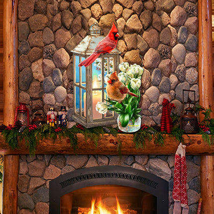 Lantern Cardinals Holiday Door Decor by D. Gelsinger - Christmas Decor - 8461057H-DG-1